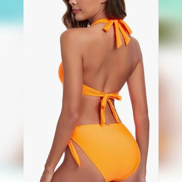 Women's Underwire Bikini Set orange sz S - Picture 4 of 9